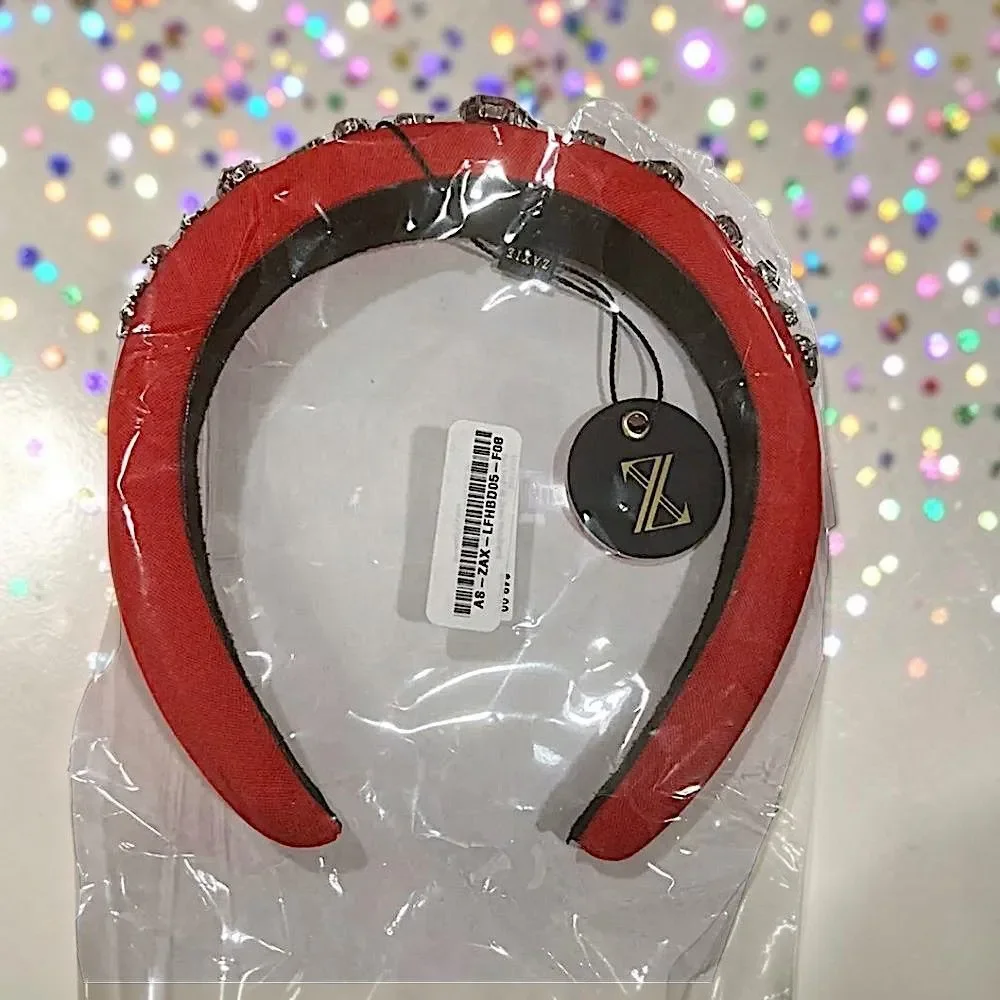 ZAXIE by Stefanie Taylor - Padded Jewel Headband - RED MSRP $48